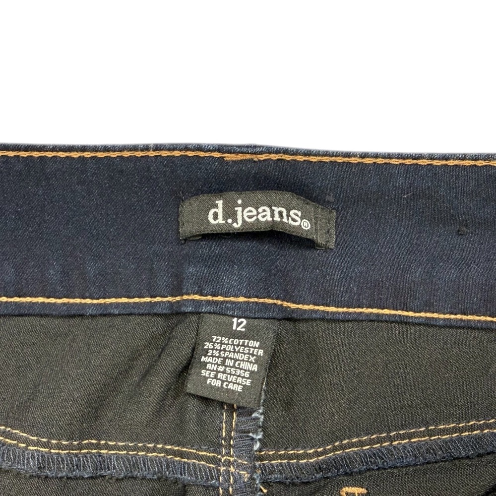 d.jeans Capri Pants 12 Dark Indigo Blue Stretch Cropped Denim Casual Chic Preppy - Picture 9 of 9
